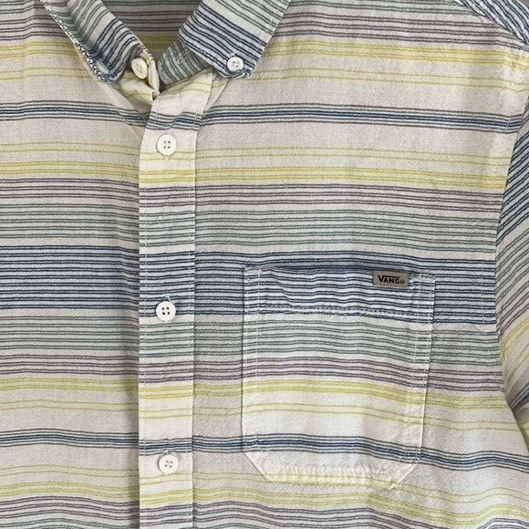 Vans Men’s Cotton Button Down Striped Shirt - Size Small - Picture 4 of 10